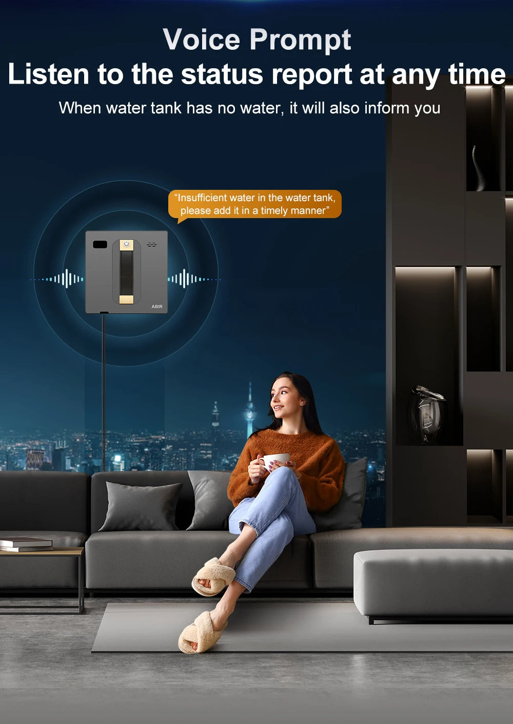 HomeFyZy GlassBot™ - Dual Water Spray, Smart Memory ,High Vacuum Suction, Laser Sensor, Home Wall Glass Cleaning Robot
