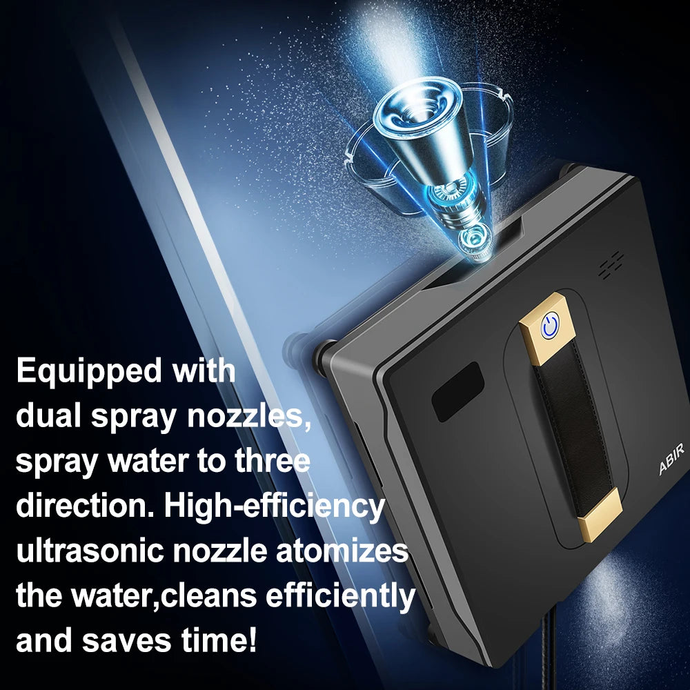 HomeFyZy GlassBot™ - Dual Water Spray, Smart Memory ,High Vacuum Suction, Laser Sensor, Home Wall Glass Cleaning Robot