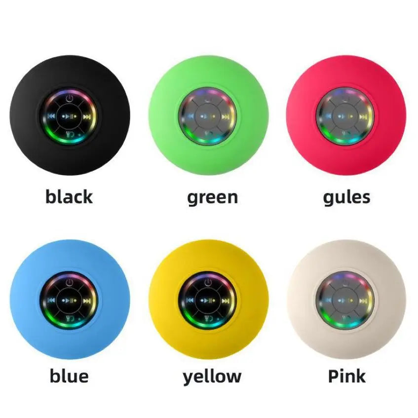 HomeFyZy AquaBeat Shower Speaker™- Mini Bluetooth Speaker RGB Light with Suction Cup Mic