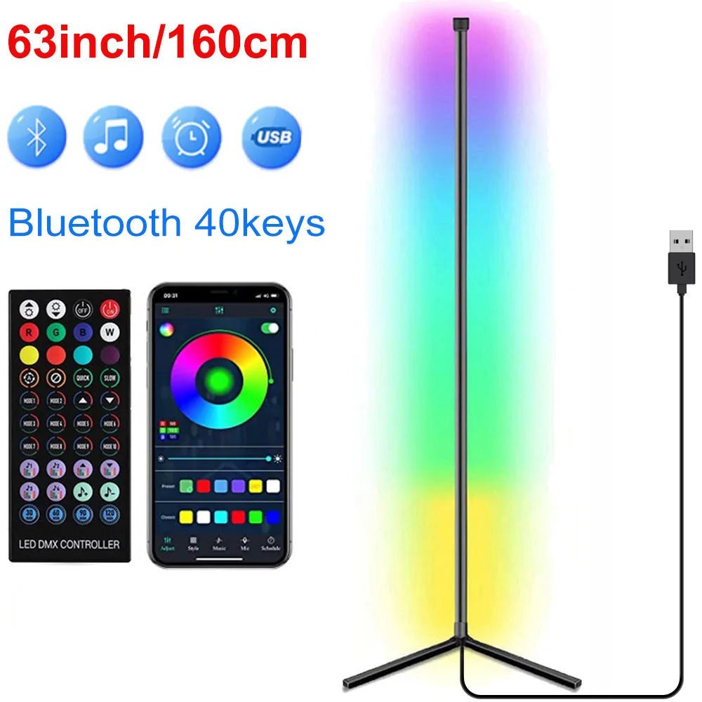 HomeFyZy RGB Smart Corner Lamp™ - 160cm Smart Tuya Corner Floor Lamp RGB LED, Modern Mood Lighting Alexa Stand Lights