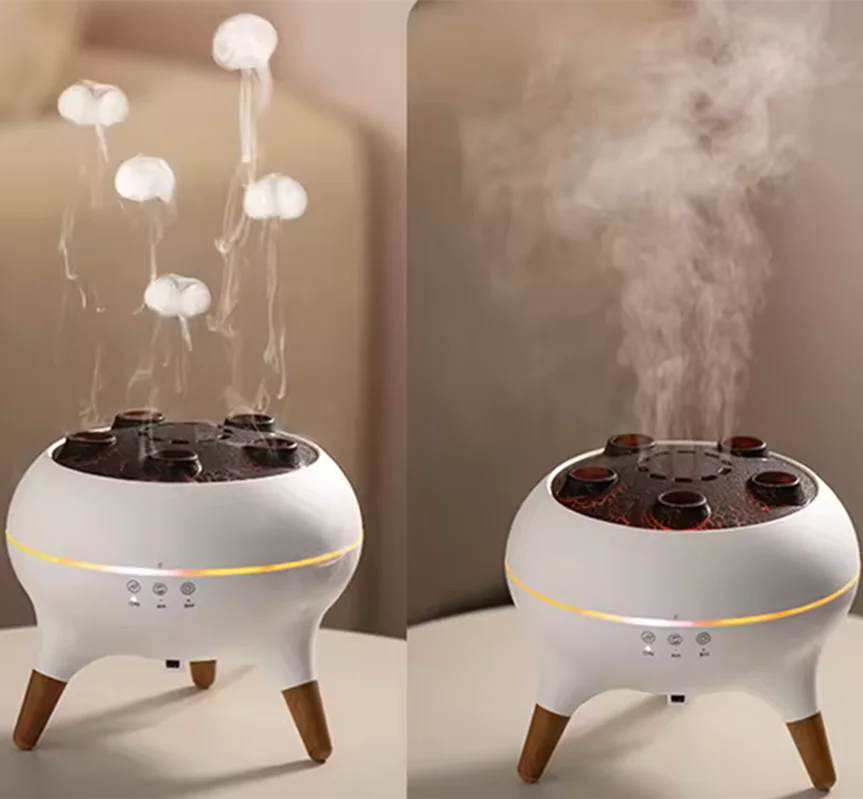 HomeFyZy Dynamic JellyMist™ - Air Humidifier 250ml Essential Oil Diffuser Remote Control with 7 Colorful Night Lights