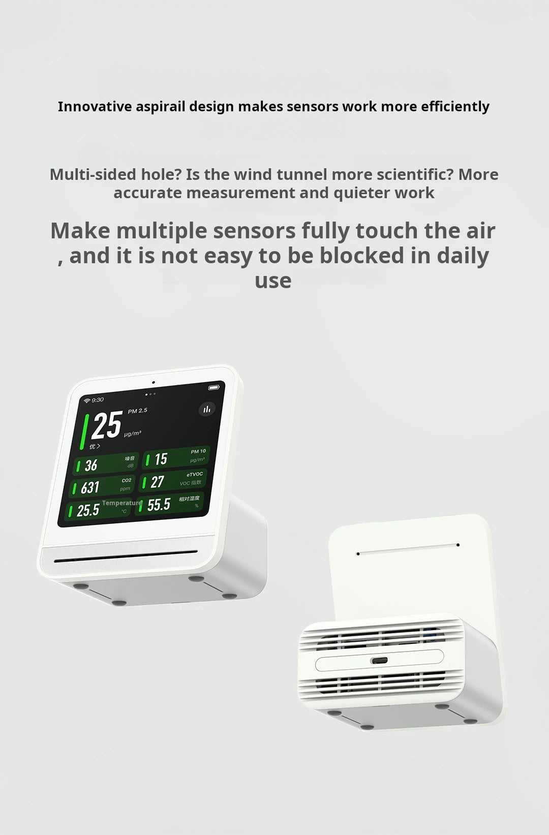HomeFyZy AirSense™ – Smart Air Quality Monitor (CO₂, PM2.5, Temp & Humidity)