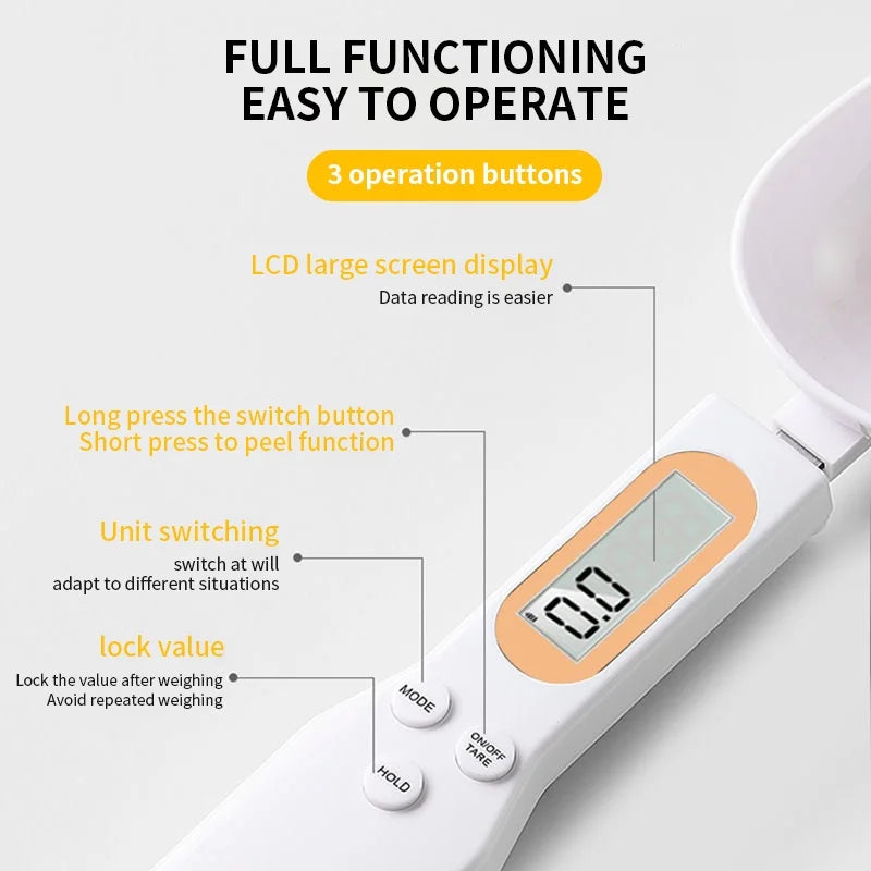 HomeFyZy SpoonScale™ Electronic Kitchen Scale, LCD Digital Measuring