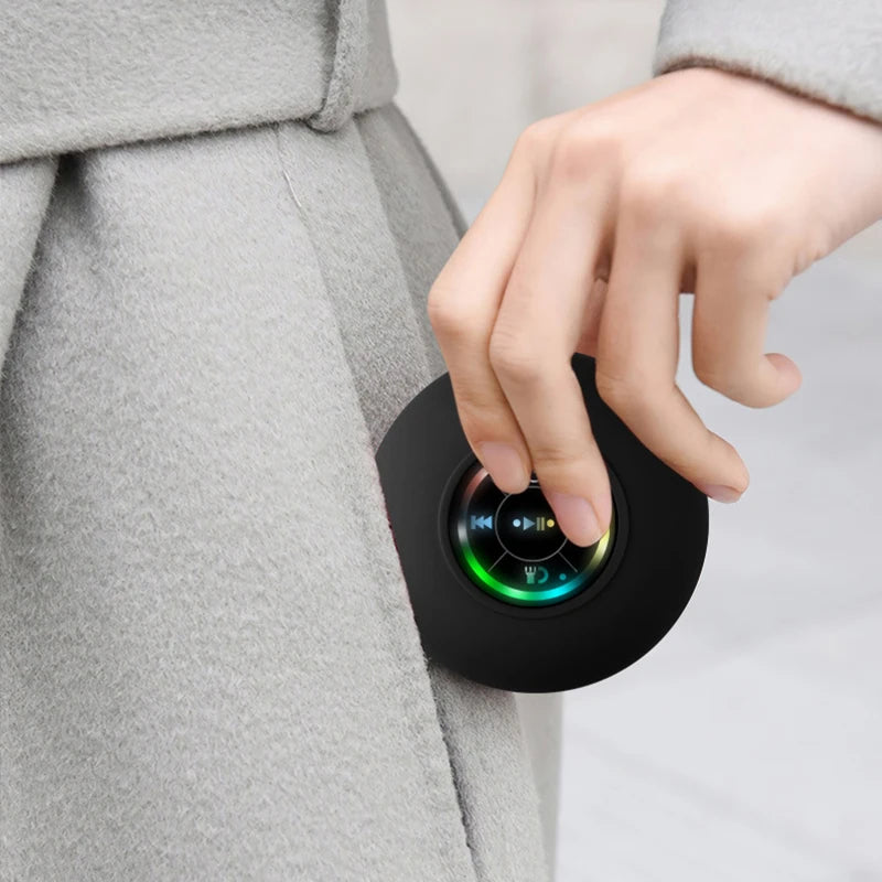 HomeFyZy AquaBeat Shower Speaker™- Mini Bluetooth Speaker RGB Light with Suction Cup Mic