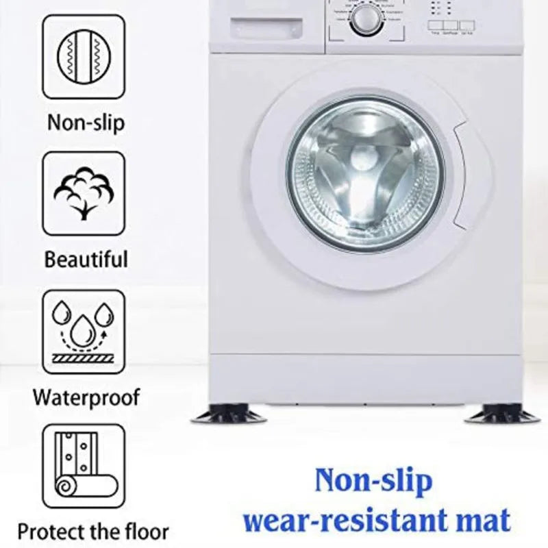 HomeFyZy Anti-Vibration Washer Pads™ - 4Pcs Silent Skid Raiser Mat For Washing Machine Support Dampers