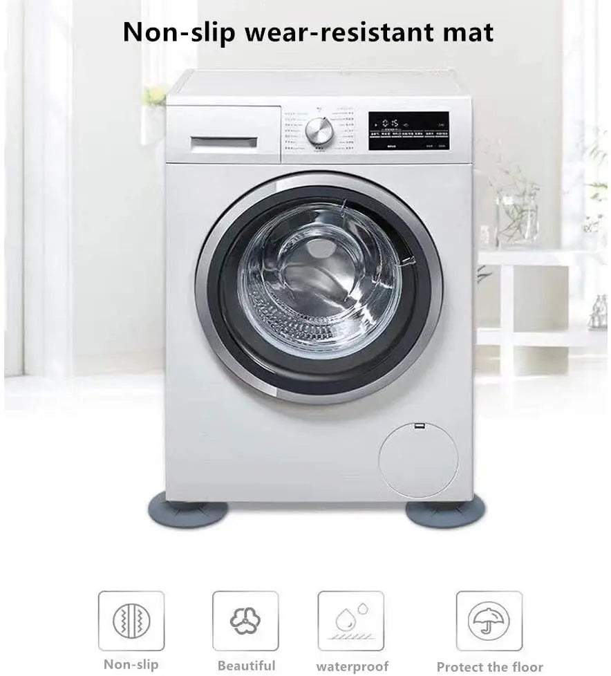 HomeFyZy Anti-Vibration Washer Pads™ - 4Pcs Silent Skid Raiser Mat For Washing Machine Support Dampers