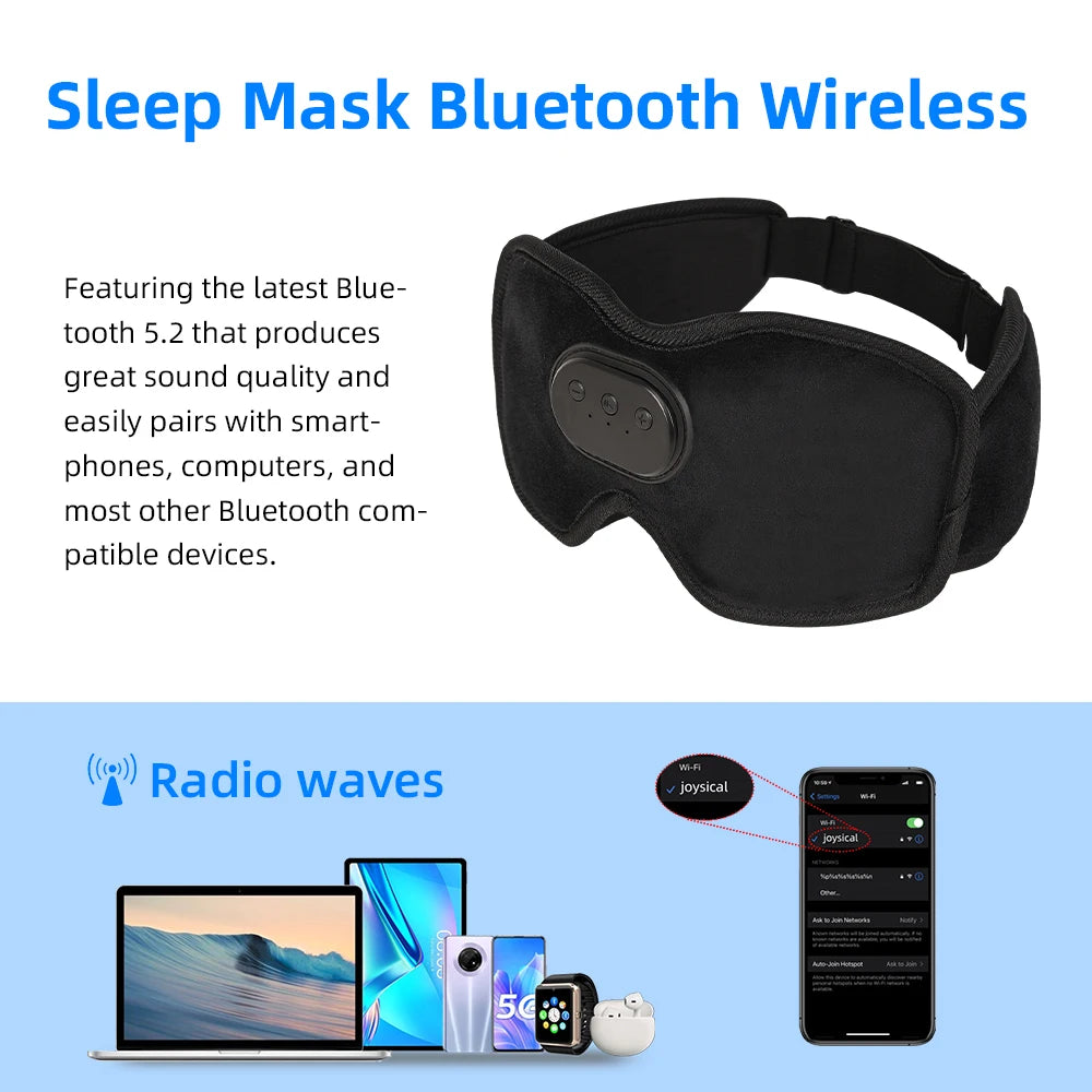 HomeFyZy DreamMask™ - Sleep Headphones Bluetooth Sleep Mask with Cooling Eye Shade