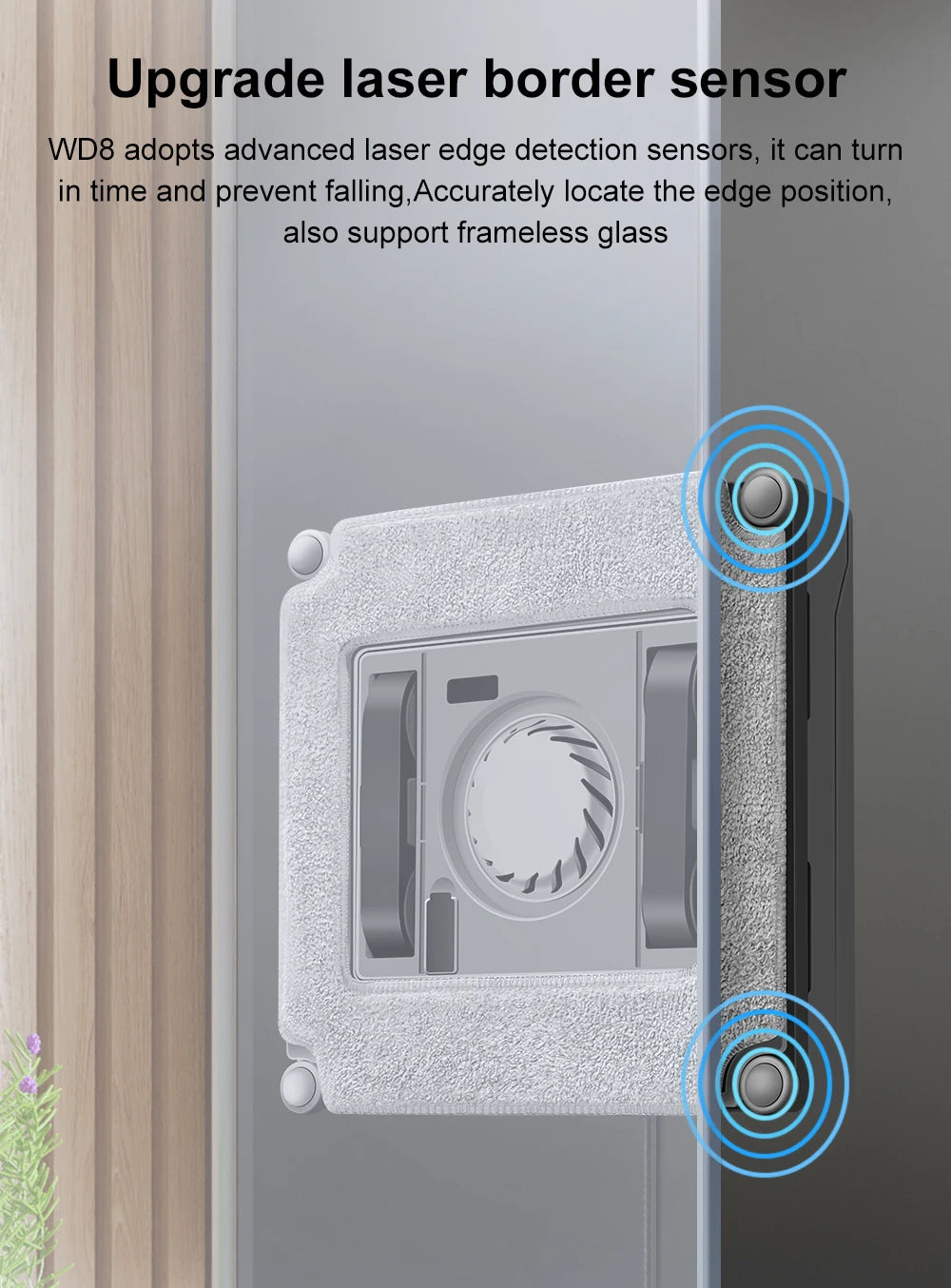 HomeFyZy GlassBot™ - Dual Water Spray, Smart Memory ,High Vacuum Suction, Laser Sensor, Home Wall Glass Cleaning Robot