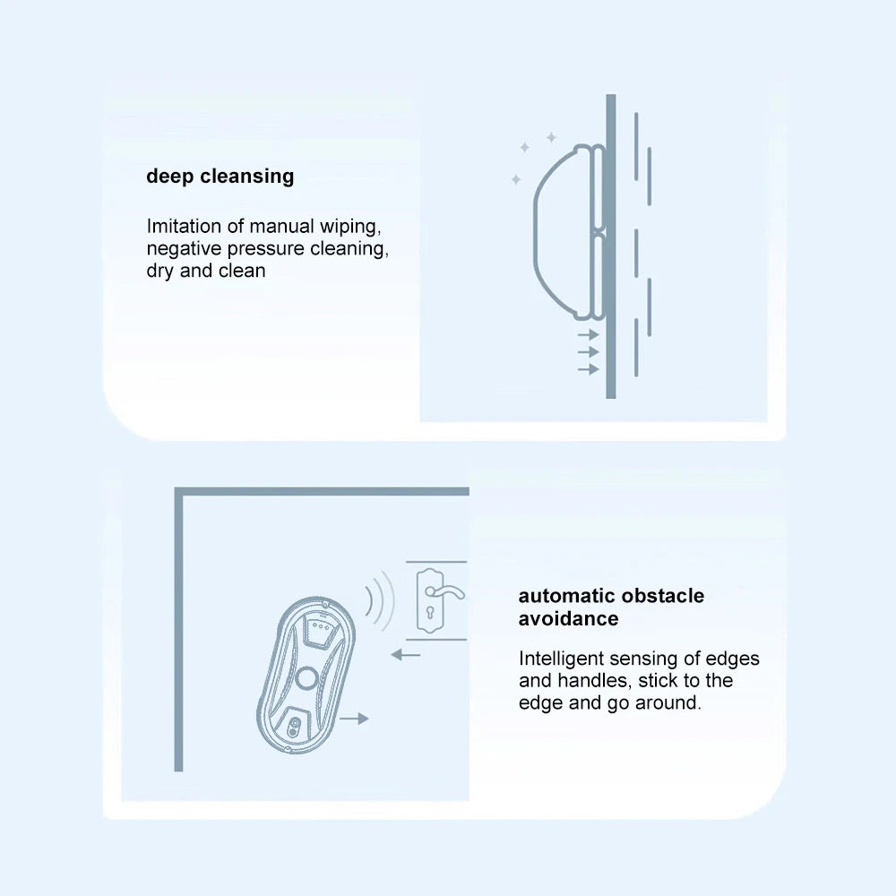 HomeFyZy Window Shine Bot™ Ultra thin Robot Vacuum Cleaner Remote Control for Home