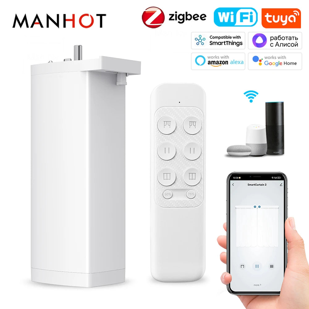 HomeFyzy AutoCurtain Pro™ Smart Zigbee/WiFi Electric Shutter Curtain Motor