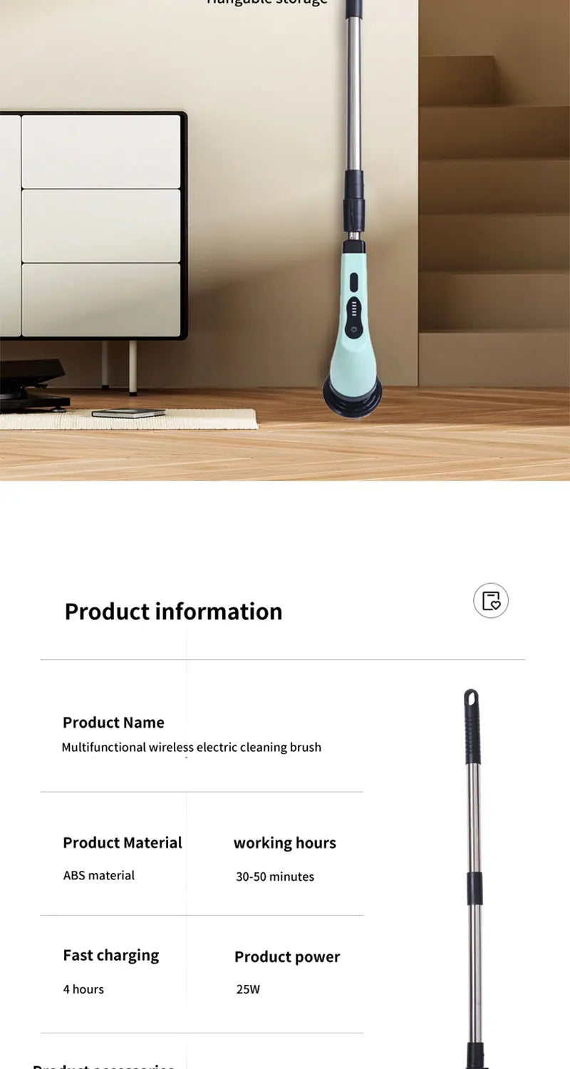 HomeFyZy Spin Brush Clean™ 9-in-1 Electric Cleaning Brush Electric Spin Cleaning Scrubber Electric Cleaning Tools