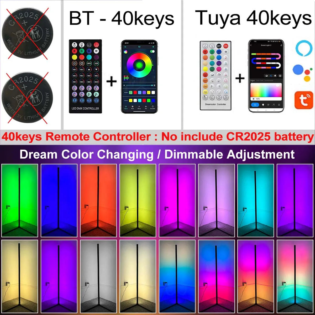 HomeFyZy RGB Smart Corner Lamp™ - 160cm Smart Tuya Corner Floor Lamp RGB LED, Modern Mood Lighting Alexa Stand Lights