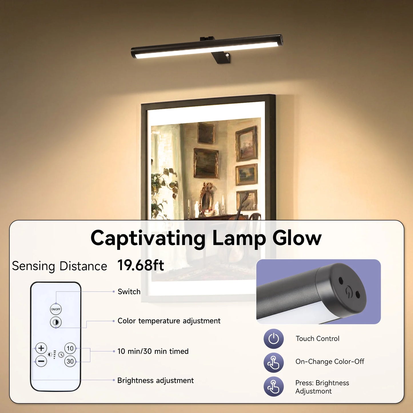 HomeFyZy MirrorGlow™ Remote Control LED Wall Light USB Charging