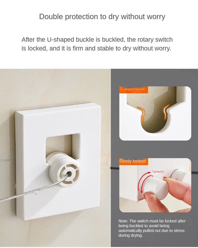 HomeFyZy FlexDry Retractable Line™ - Retractable Clothesline Stainless Seel, Space-Saving