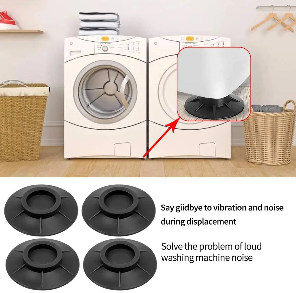 HomeFyZy Anti-Vibration Washer Pads™ - 4Pcs Silent Skid Raiser Mat For Washing Machine Support Dampers