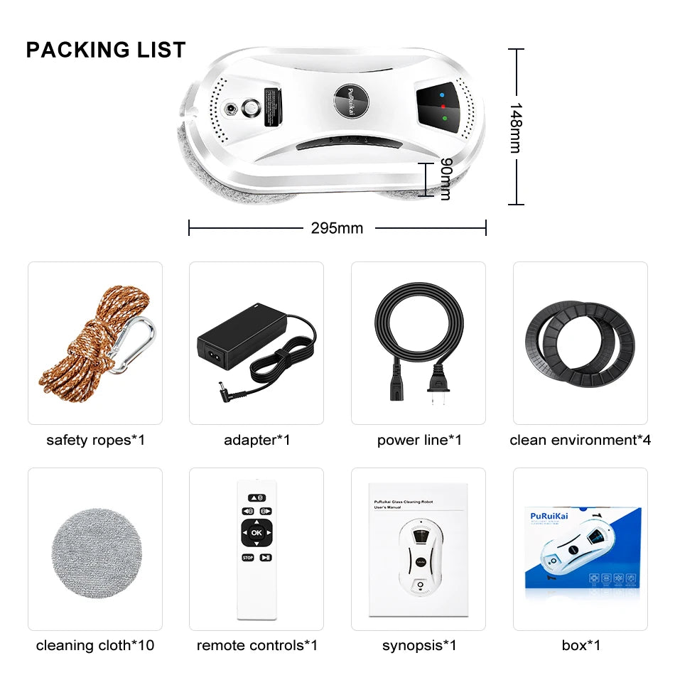 HomeFyZy Window Shine Bot™ Ultra thin Robot Vacuum Cleaner Remote Control for Home
