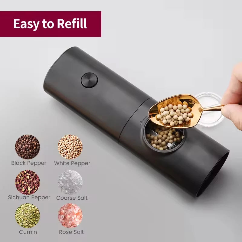 HomeFyZy SeasonPro™ - Electric Automatic Salt and Pepper Grinder Set with Led Light Grinder