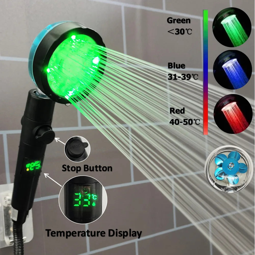 HomeFyZy TempGlow Shower Head™ - LED Digital Temperature Display Shower Head Temperature Control