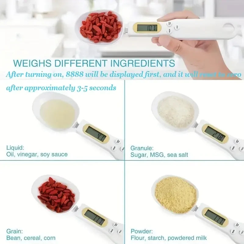 HomeFyZy SpoonScale™ Electronic Kitchen Scale, LCD Digital Measuring