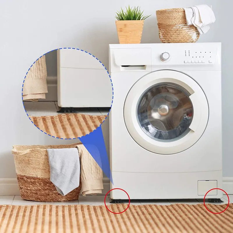 HomeFyZy Anti-Vibration Washer Pads™ - 4Pcs Silent Skid Raiser Mat For Washing Machine Support Dampers
