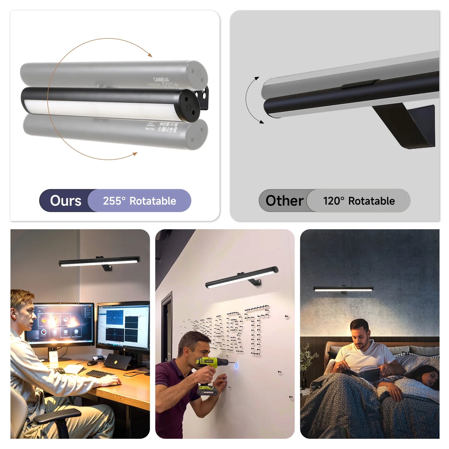 HomeFyZy MirrorGlow™ Remote Control LED Wall Light USB Charging