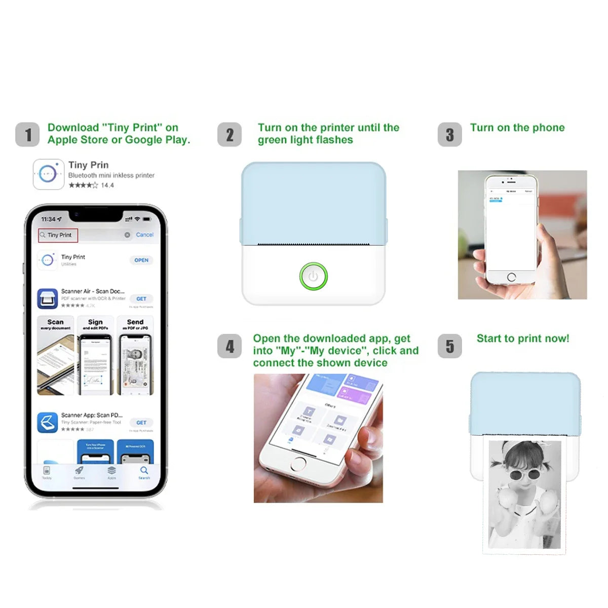 HomeFyZy Pocket Thermal Label Printer™ - Mini portable HD printer sticker label printer
