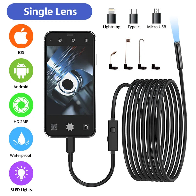 HomeFyZy Dual-Lens Endoscope Camera™ - 2MP Single/Dual Lens Endoscope Camera Mini Inspection Camera