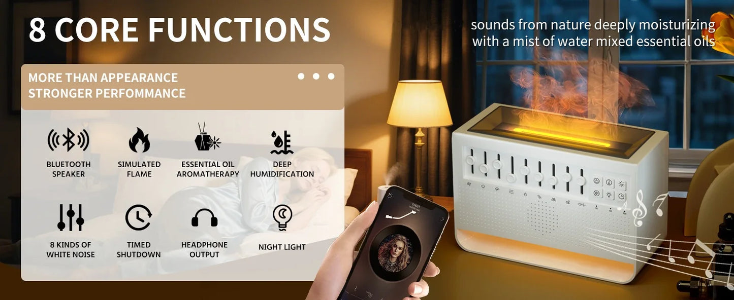 HomeFyZy Dynamic JellyMist™ - Air Humidifier 250ml Essential Oil Diffuser Remote Control with 7 Colorful Night Lights