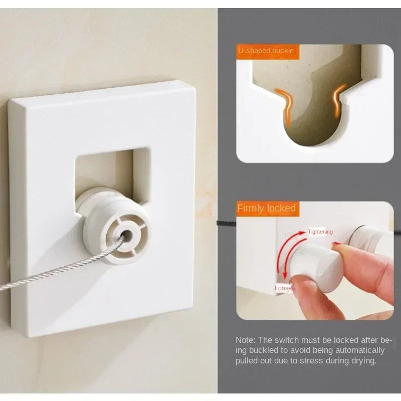 HomeFyZy FlexDry Retractable Line™ - Retractable Clothesline Stainless Seel, Space-Saving
