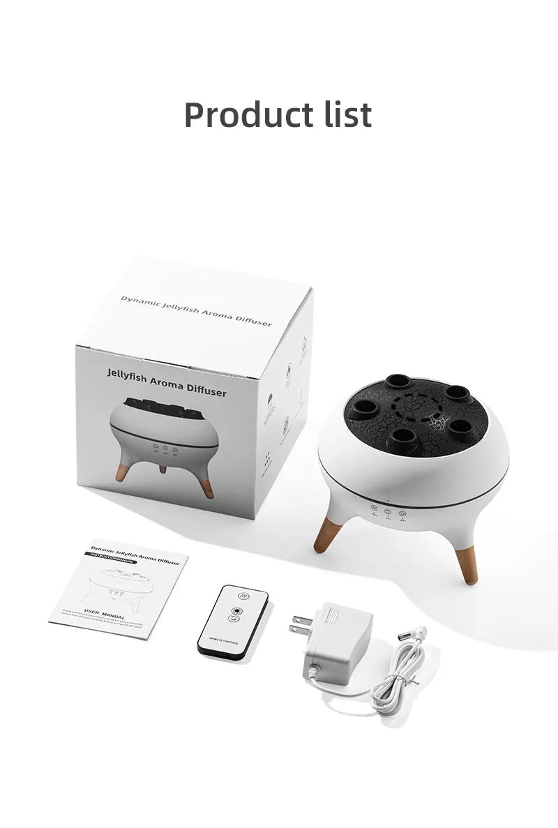 HomeFyZy Dynamic JellyMist™ - Air Humidifier 250ml Essential Oil Diffuser Remote Control with 7 Colorful Night Lights