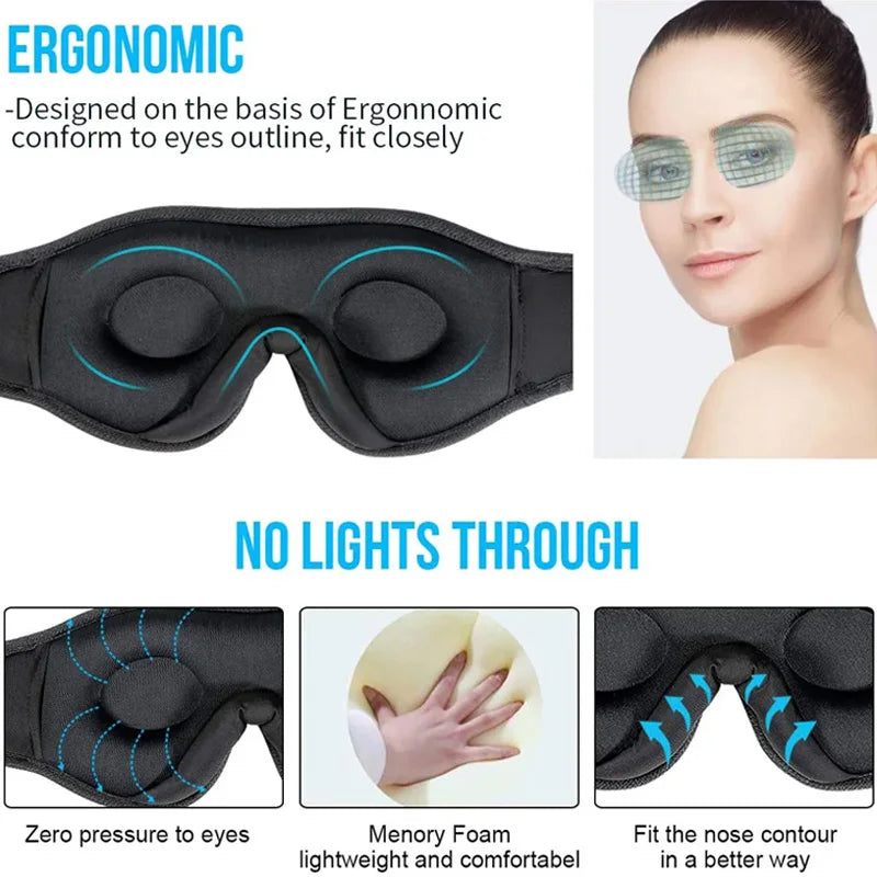 HomeFyZy 3D DreamMask™ - Eye Mask Bluetooth Music Play Sleeping Headphones with Built-in HD Speaker Mask For Sleep Headphones Wireless Air Travel 5.0