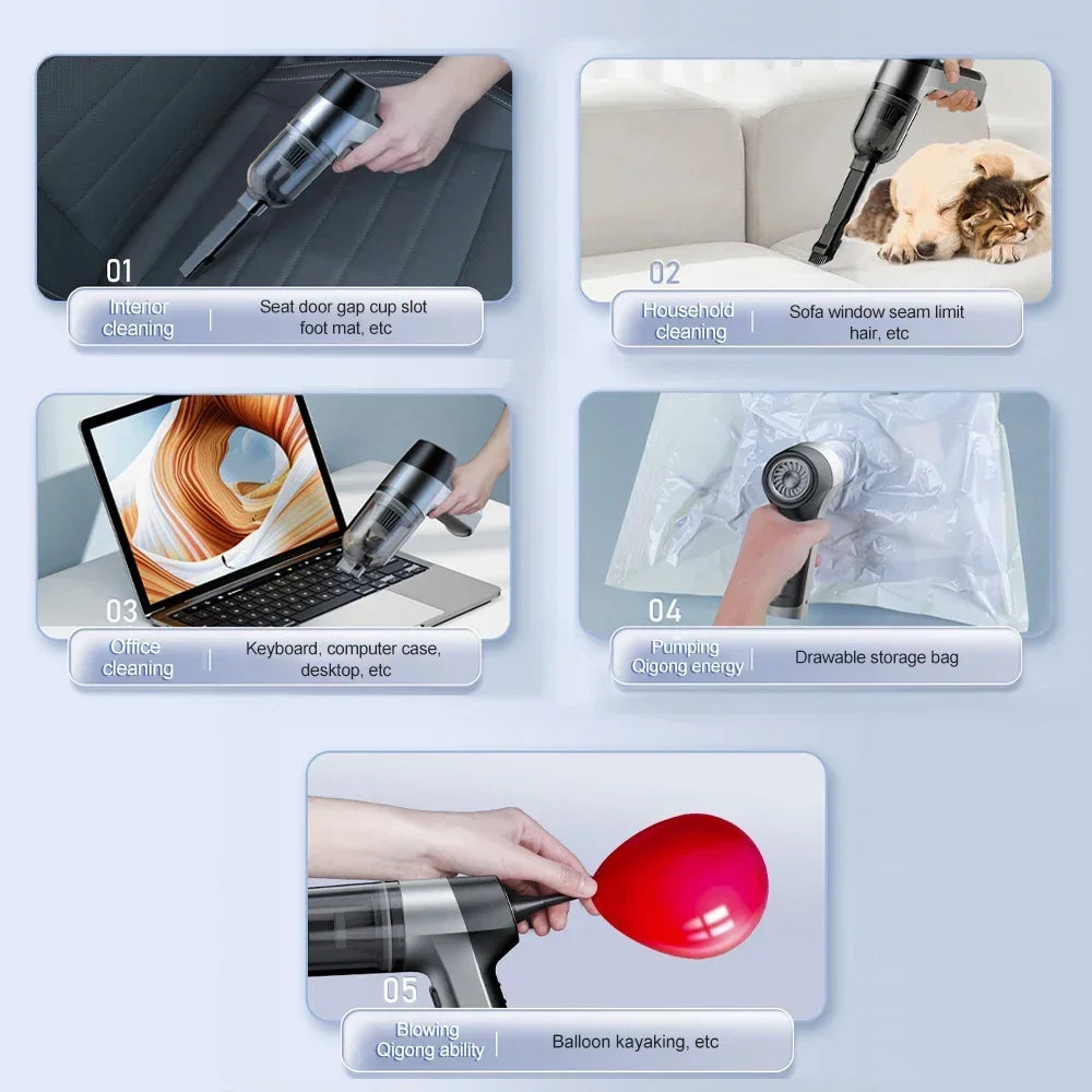 HomeFyZy CarClean™ - Vacuum Cleaner 4 in 1 Wireless Vacuum Cleaner Handheld Vacuum Pump