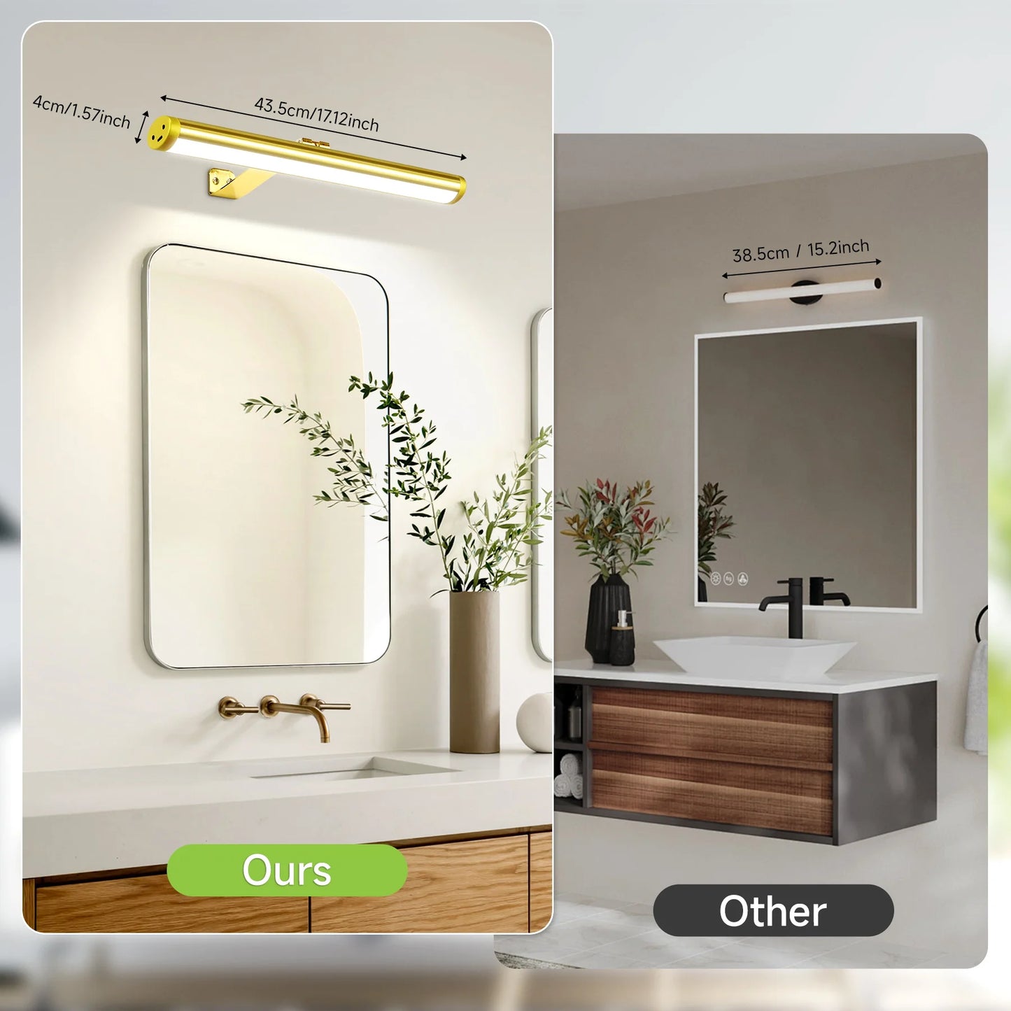 HomeFyZy MirrorGlow™ Remote Control LED Wall Light USB Charging