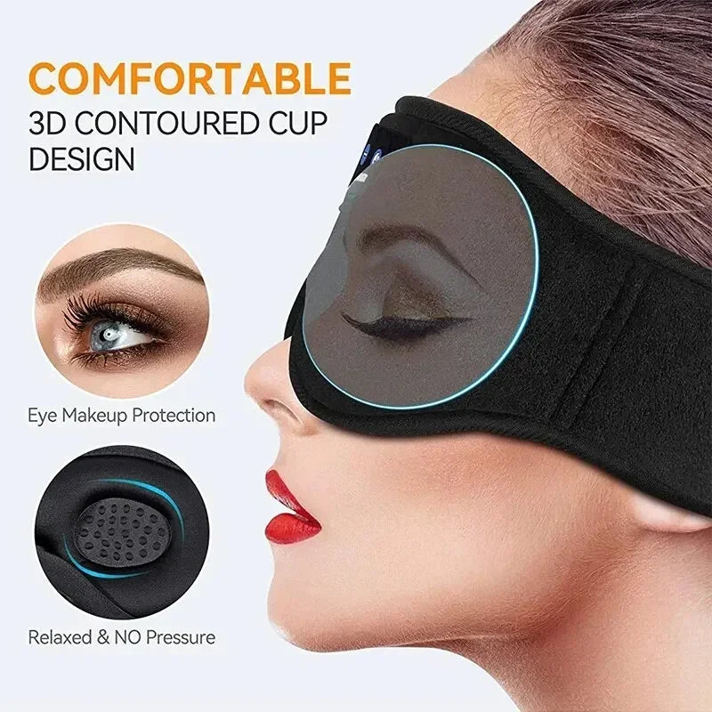 HomeFyZy 3D DreamMask™ - Eye Mask Bluetooth Music Play Sleeping Headphones with Built-in HD Speaker Mask For Sleep Headphones Wireless Air Travel 5.0