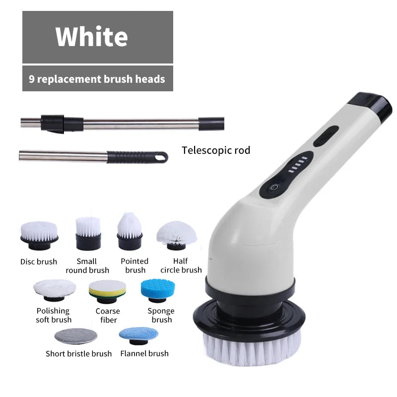 HomeFyZy Spin Brush Clean™ 9-in-1 Electric Cleaning Brush Electric Spin Cleaning Scrubber Electric Cleaning Tools