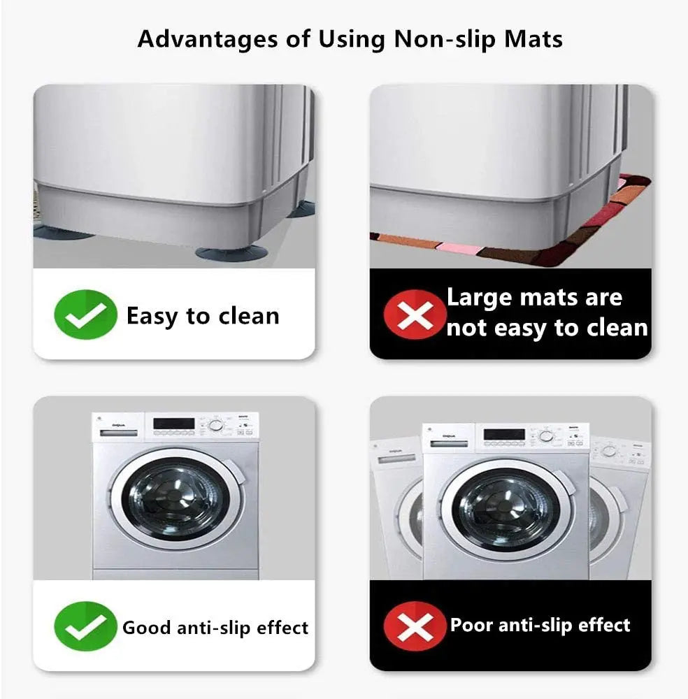 HomeFyZy Anti-Vibration Washer Pads™ - 4Pcs Silent Skid Raiser Mat For Washing Machine Support Dampers