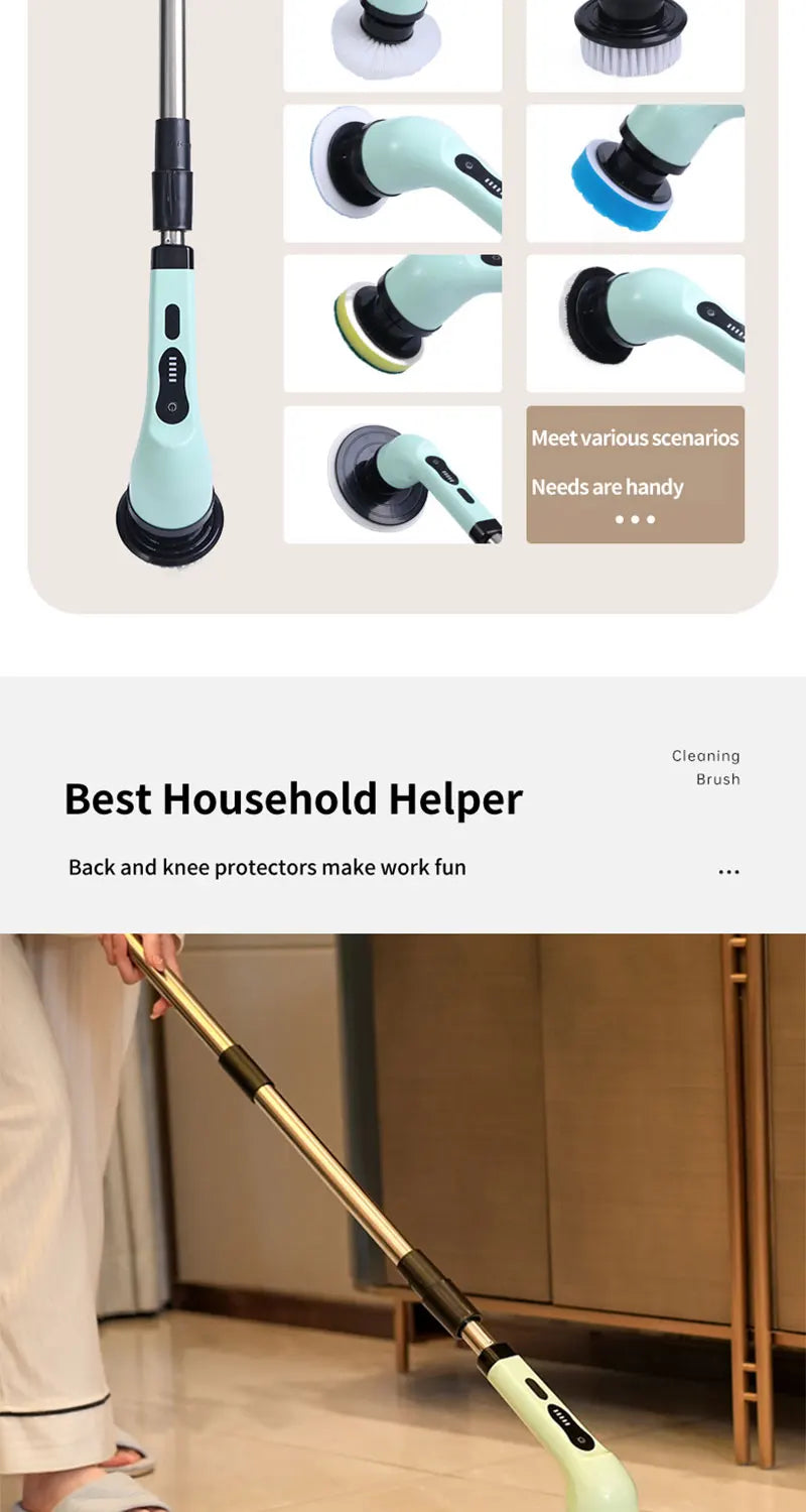 HomeFyZy Spin Brush Clean™ 9-in-1 Electric Cleaning Brush Electric Spin Cleaning Scrubber Electric Cleaning Tools
