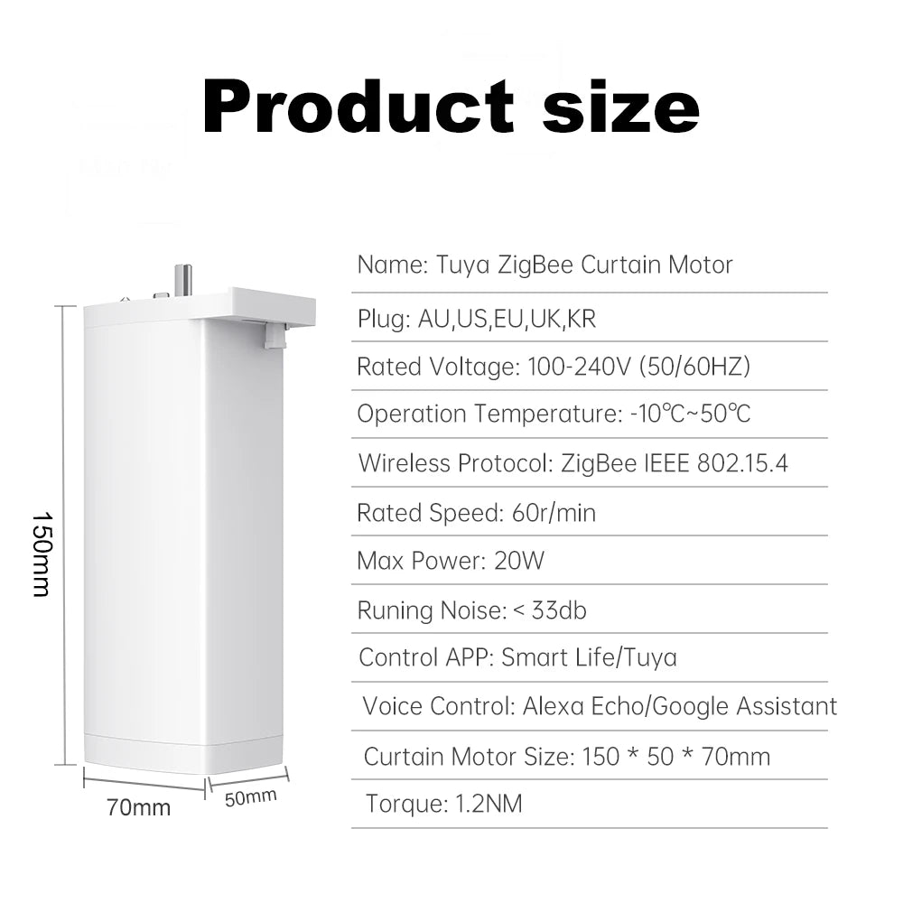 HomeFyzy AutoCurtain Pro™ Smart Zigbee/WiFi Electric Shutter Curtain Motor
