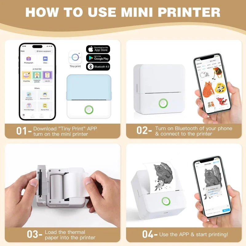HomeFyZy Pocket Thermal Label Printer™ - Mini portable HD printer sticker label printer
