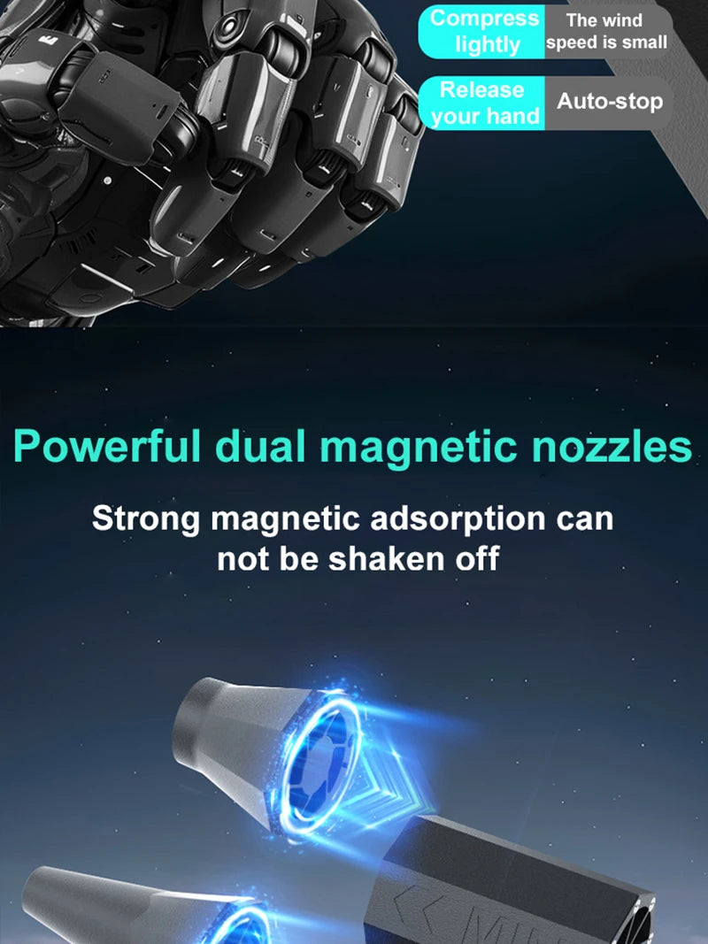 HomeFyZy AirBlitz™ 200000RPM Powerful Air Violent Fan Portable Dust Cleaner Type C Charging Strong Wind 52m/s Brushless Turbo Jet Blower 2025
