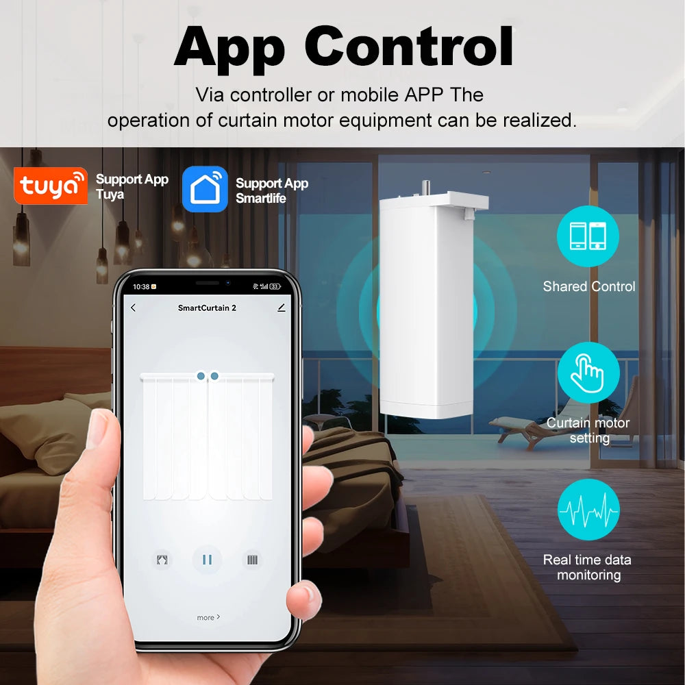 HomeFyzy AutoCurtain Pro™ Smart Zigbee/WiFi Electric Shutter Curtain Motor
