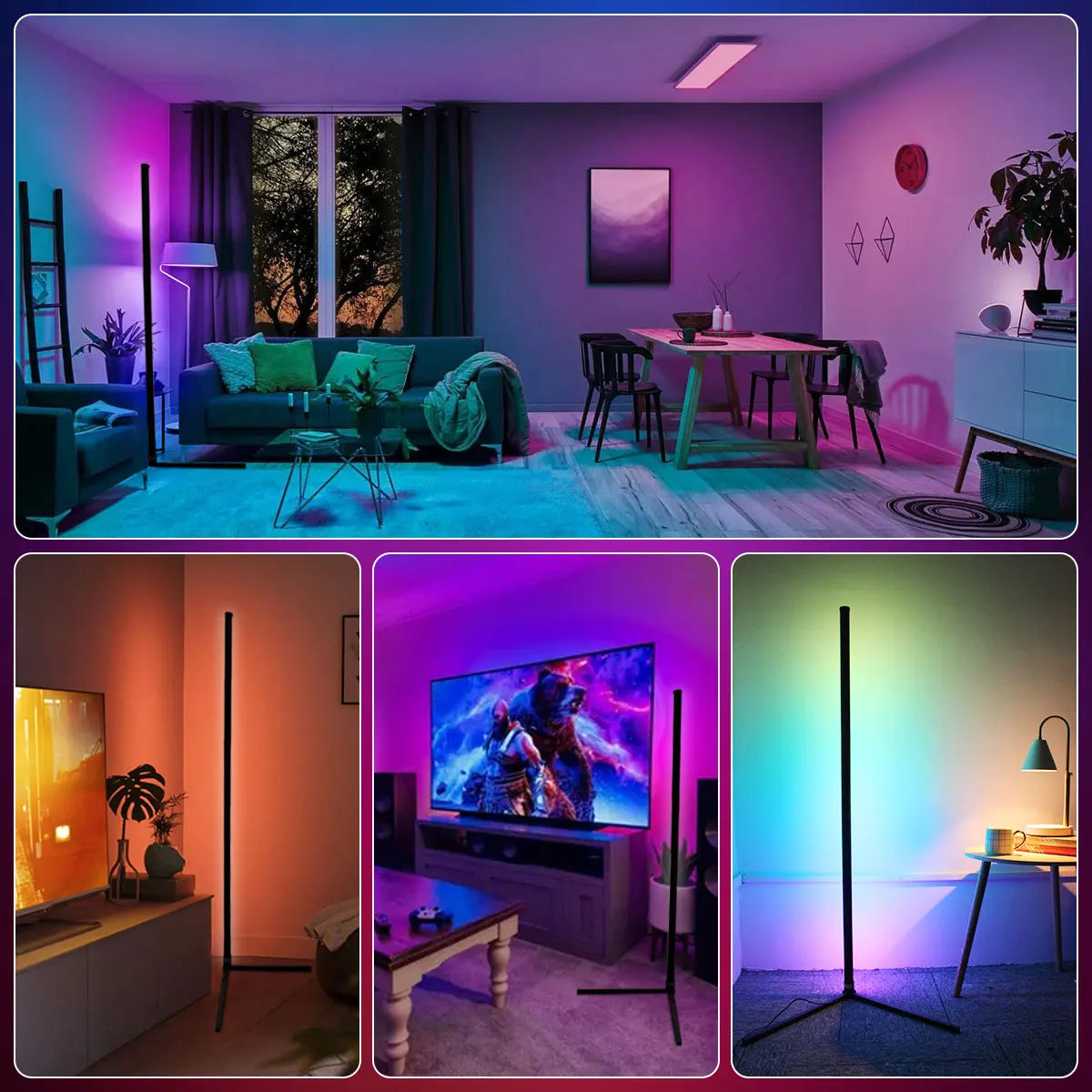 HomeFyZy RGB Smart Corner Lamp™ - 160cm Smart Tuya Corner Floor Lamp RGB LED, Modern Mood Lighting Alexa Stand Lights