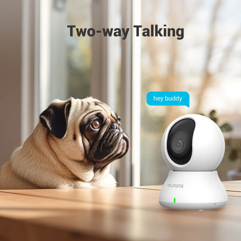 HomeFyZy 360View™ 2.4&5G WiFi Indoor Camera, 2K, 360° PTZ Pet Dog IP CCTV Camera with Phone App, 2-Way Talk, Night Vision