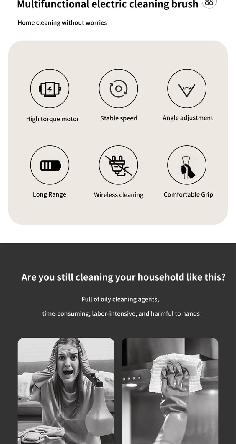 HomeFyZy Spin Brush Clean™ 9-in-1 Electric Cleaning Brush Electric Spin Cleaning Scrubber Electric Cleaning Tools