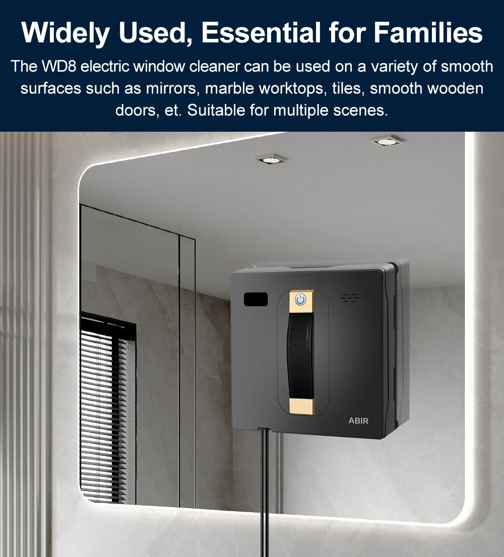 HomeFyZy GlassBot™ - Dual Water Spray, Smart Memory ,High Vacuum Suction, Laser Sensor, Home Wall Glass Cleaning Robot