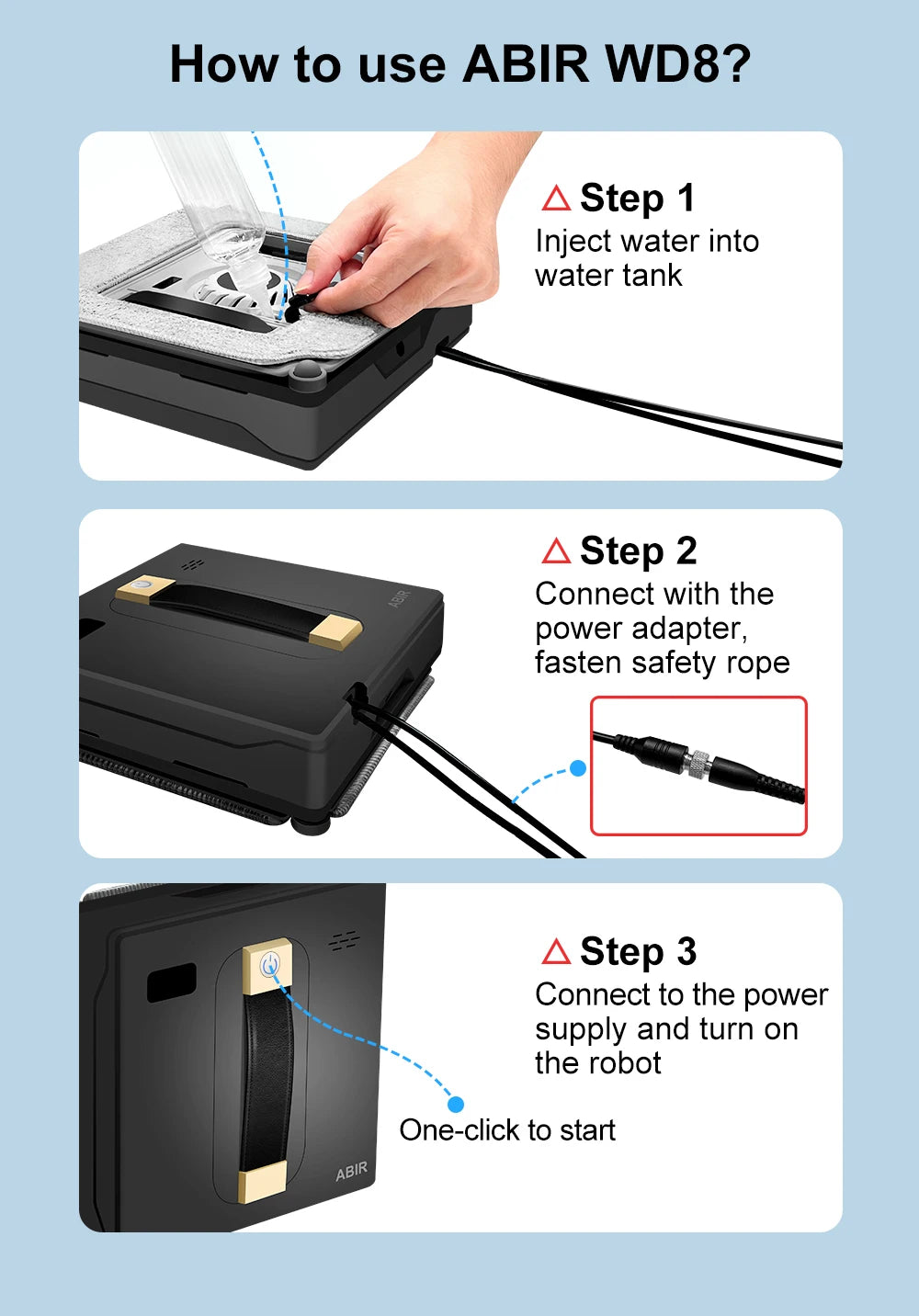 HomeFyZy GlassBot™ - Dual Water Spray, Smart Memory ,High Vacuum Suction, Laser Sensor, Home Wall Glass Cleaning Robot