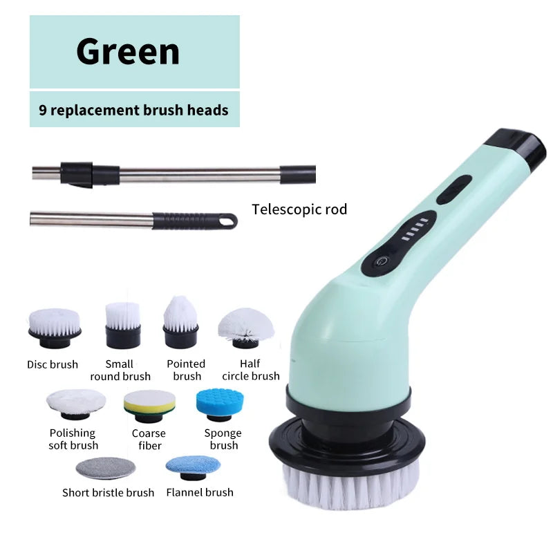 HomeFyZy Spin Brush Clean™ 9-in-1 Electric Cleaning Brush Electric Spin Cleaning Scrubber Electric Cleaning Tools