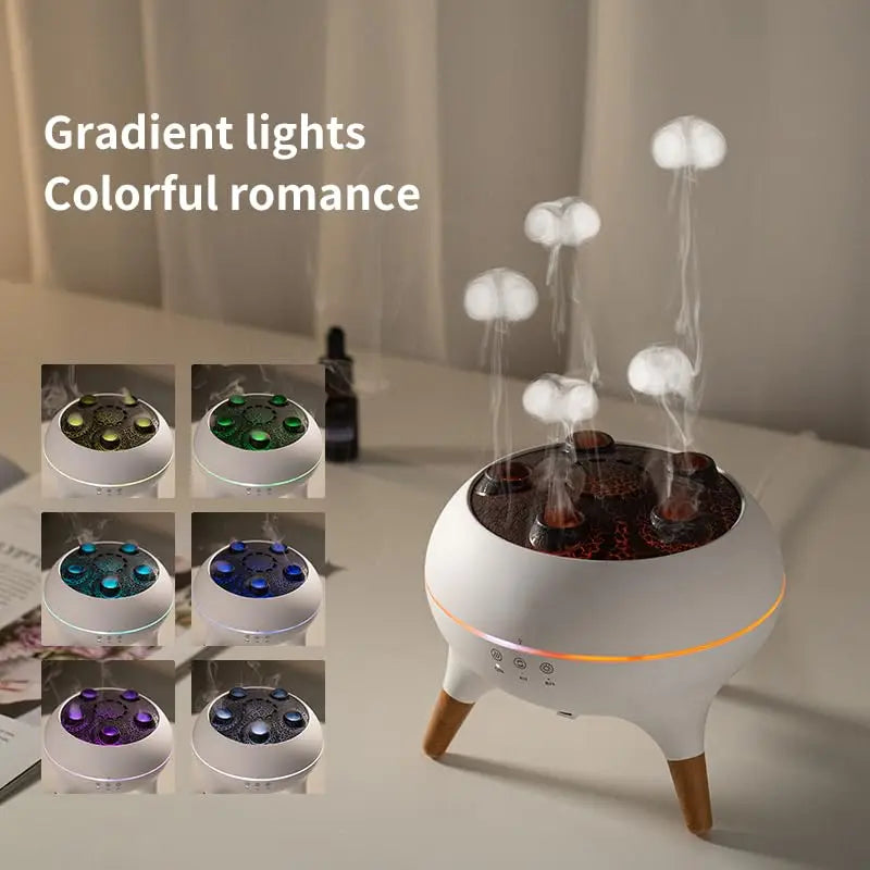 HomeFyZy Dynamic JellyMist™ - Air Humidifier 250ml Essential Oil Diffuser Remote Control with 7 Colorful Night Lights