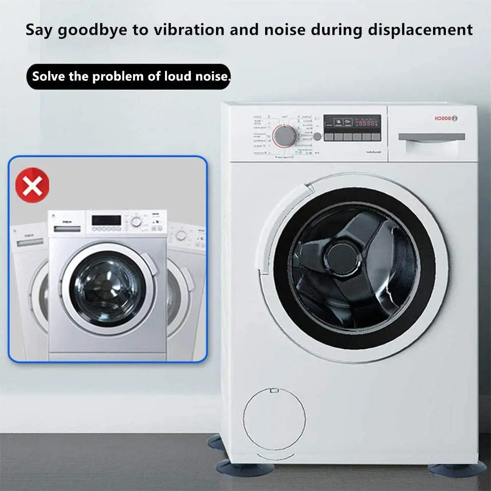 HomeFyZy Anti-Vibration Washer Pads™ - 4Pcs Silent Skid Raiser Mat For Washing Machine Support Dampers