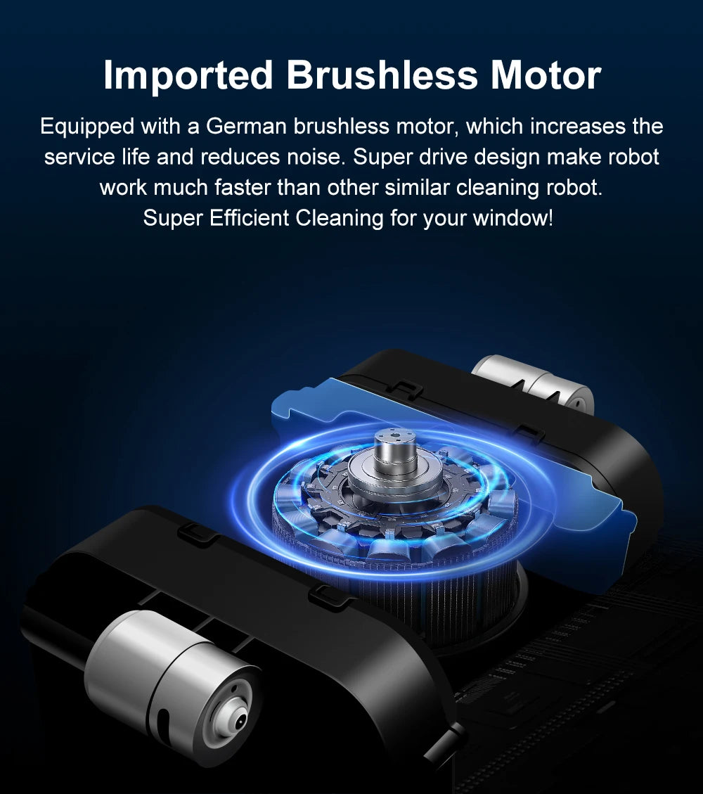 HomeFyZy GlassBot™ - Dual Water Spray, Smart Memory ,High Vacuum Suction, Laser Sensor, Home Wall Glass Cleaning Robot